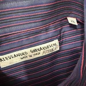 Alessandro Gherardeschi Made in Italy Men's Striped Cotton Button Up Shirt XL